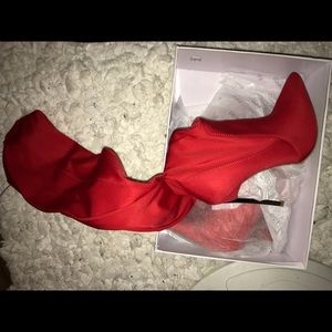 Red heeled boots